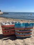 Borsa da Spiaggia "Madame à la Plage" — Grande Borsa Estiva Bohémien con Ricami e Frange Dorate ☀️