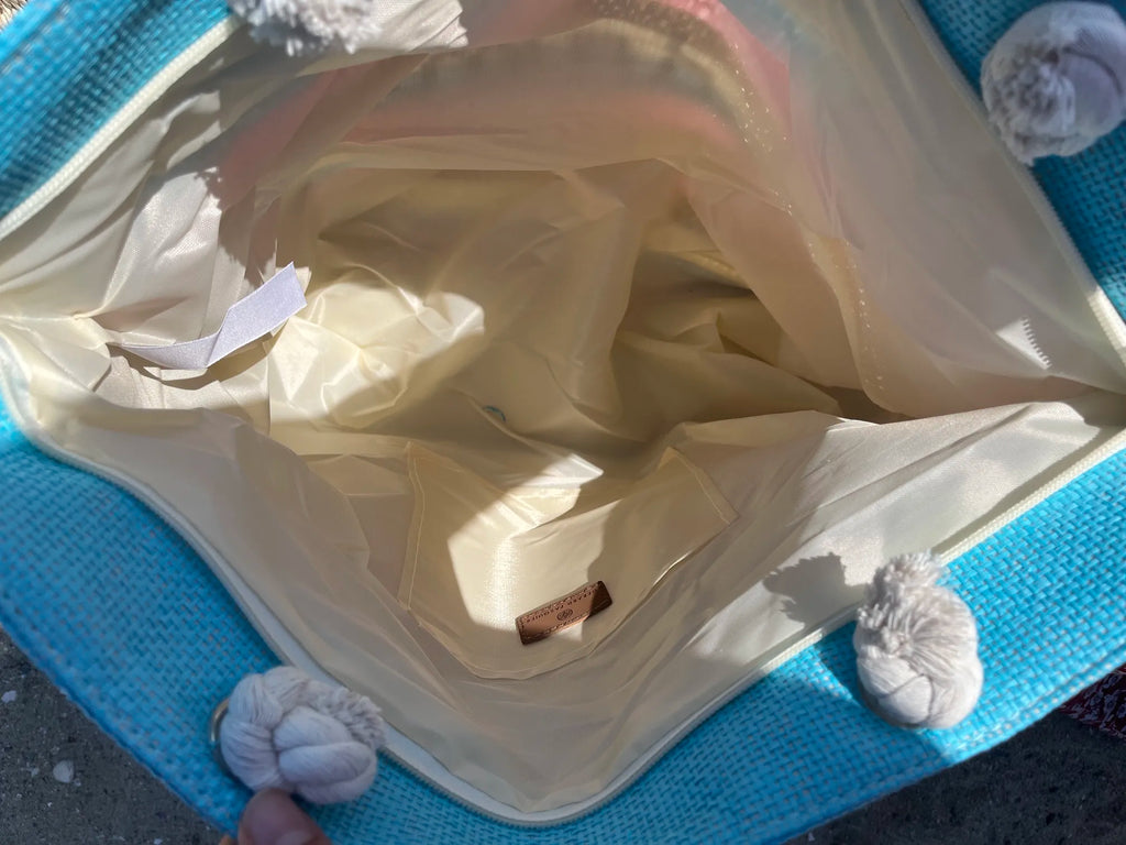 Borsa da Spiaggia "Madame à la Plage" — Grande Borsa Estiva Bohémien con Ricami e Frange Dorate ☀️