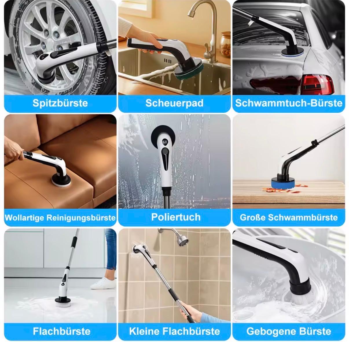 Spazzola Elettrica 7 in 1 Senza Fili – Pulizia Profonda per Bagno, Cucina e Pavimenti