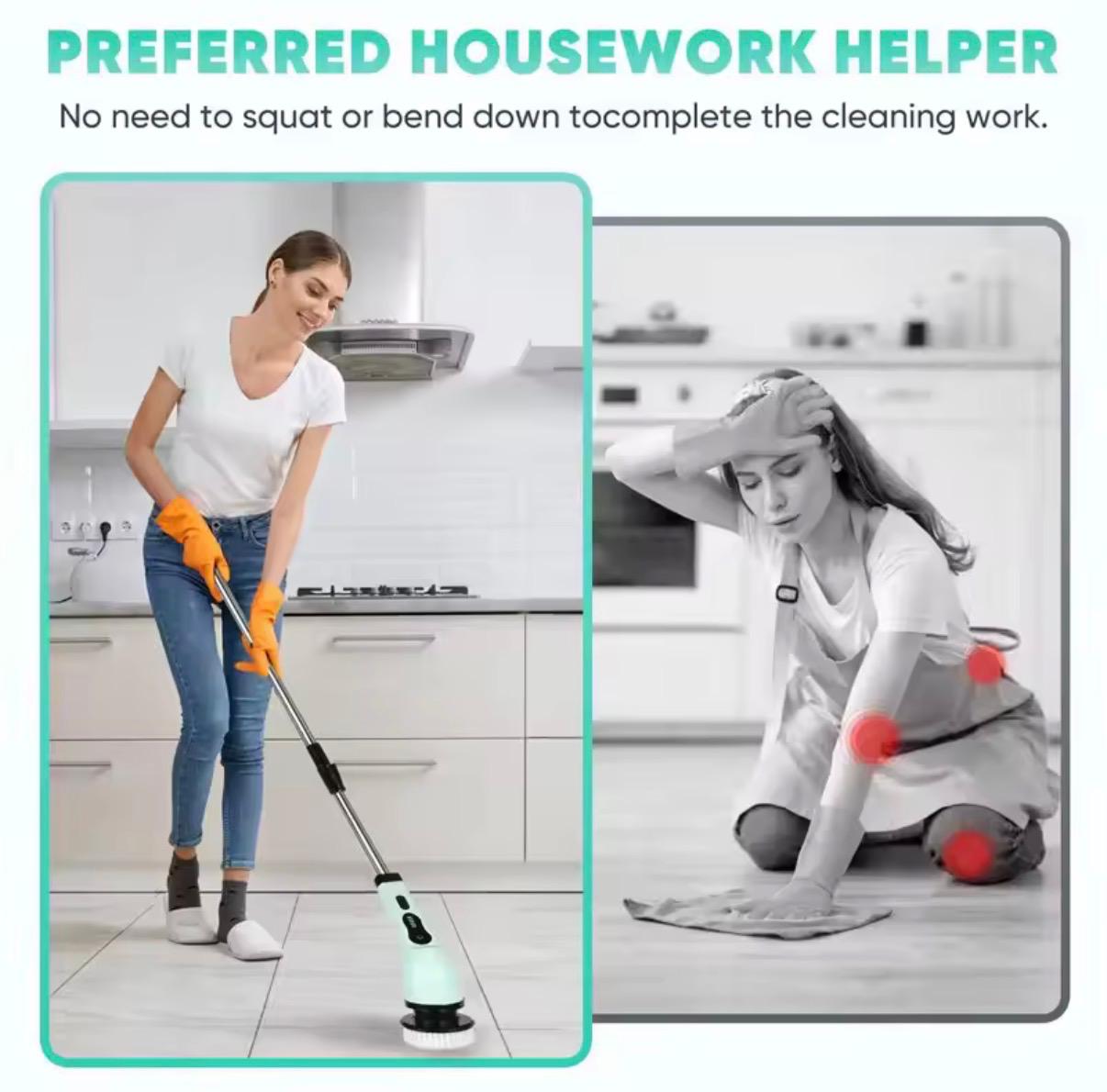 Spazzola Elettrica 7 in 1 Senza Fili – Pulizia Profonda per Bagno, Cucina e Pavimenti